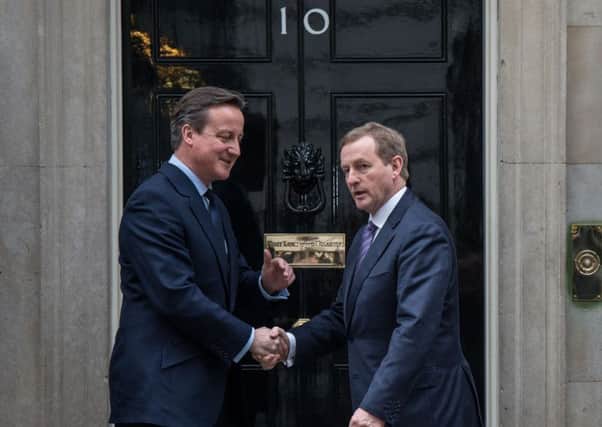 David Cameron greets Irish Prime Minister Enda Kenny outside Downing Street. Picture: AFP/Getty Images