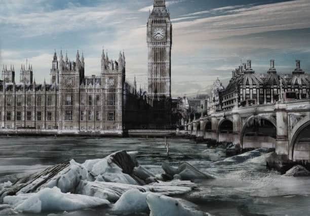 The River Thames frozen over in a new ice age. Picture: James Dawes/ British Gas