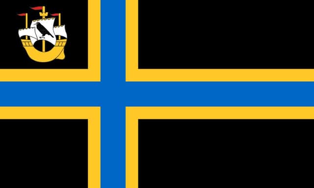 The new flag draws on Caithness's maritime and Nordic heritage. Picture: Contributed