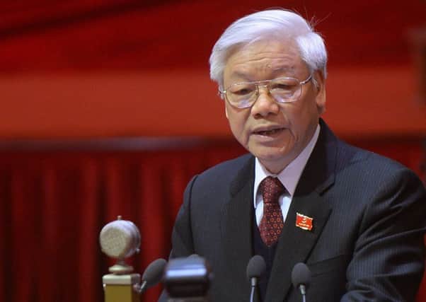 Nguyen Phu Trong speaks at the opening ceremony of the VCPs 12th National Congress in Hanoi. Picture: AFP/Getty Images