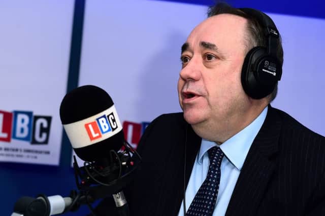 Alex Salmond was challenged by the calller on his LBC radio phone in. Picture: PA