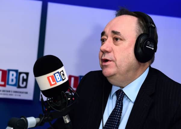 Alex Salmond was challenged by the calller on his LBC radio phone in. Picture: PA