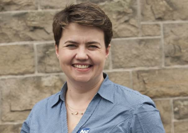 Scottish Conservative Leader Ruth Davidson canvassing for a "No" vote ahead of the independence referendum. Picture: AFP/Getty Images