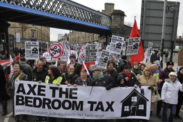 An anti-Bedroom Tax march in Glasgow. Picture: Robert Perry