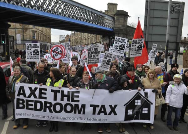 An anti-Bedroom Tax march in Glasgow. Picture: Robert Perry