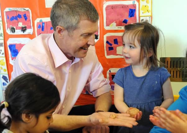 Scottish Lib Dems leader Willie Rennie announced the costed package to boost education spending. Picture: Lisa Ferguson