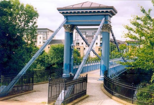 St Andrew's Suspension Bridge in Glasgow Green opened in 1855. Picture: Patrick Mackie