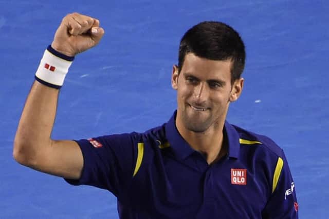 Novak Djokovic celebrates after victory. Picture: AFP/Getty
