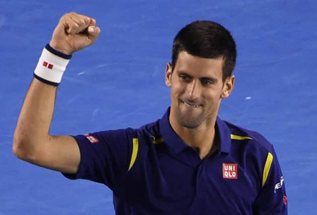 Novak Djokovic celebrates after victory. Picture: AFP/Getty