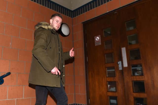 Hearts player Billy King arrives at Murray Park ahead of his loan move to Rangers. Picture: SNS