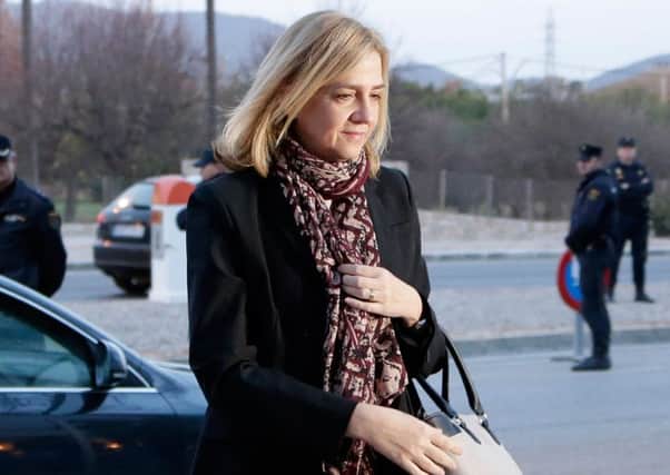 Princess Cristina could be jailed for up to eight years if convicted on two counts of tax fraud. Picture: AP