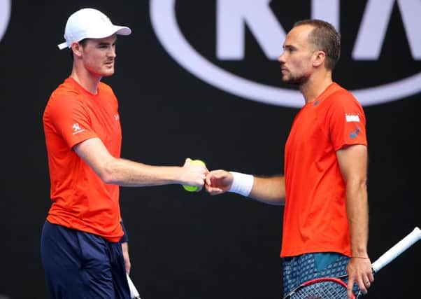 Jamie Murray and Bruno Soares are in high spirits ahead of the men's doubles final at the Australian Open.  Picture: Michael Dodge/Getty Images
