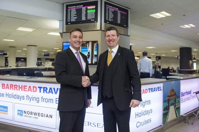 Barrhead Travel director Russell Adamson, left, with Edinburgh Airport chief executive Gordon Dewar