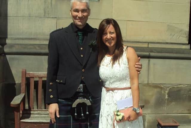 Colin Leslie, who lives in Edinburgh, lost his fiancÃ©e to breast cancer the day before he was due to run a marathon to raise money for breast cancer research.