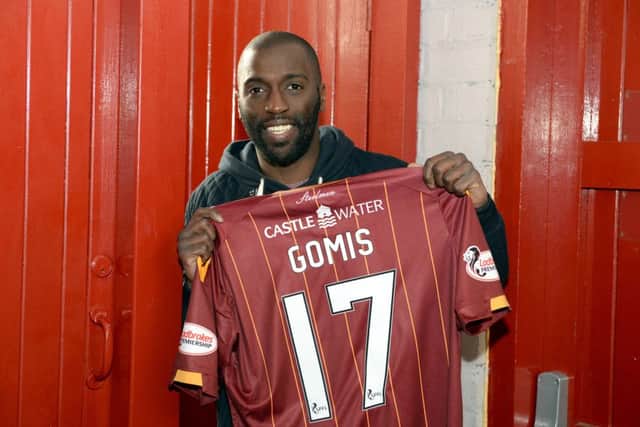 Morgaro Gomis after agreeing to join Motherwell until the end of the season. Picture: Alan Watson