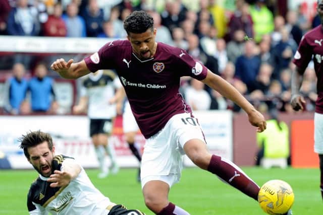 Osman Sow could face Hibs in what would be his final match for Hearts. Picture: Lisa Ferguson