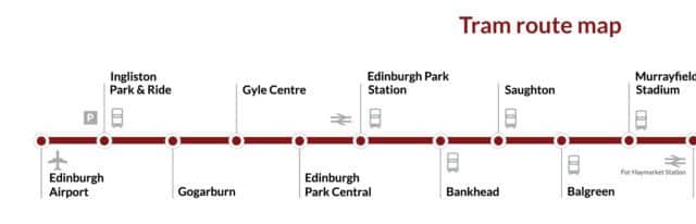 The Edinburgh tram route map.