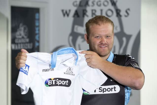 Glasgow Warriors unveil new signing Jarrod Firth. Picture: Ross Brownlee/SNS