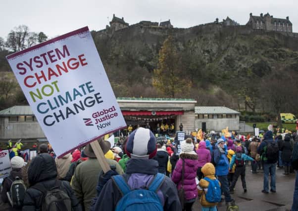 Stop Climate Caos Scotland previously held a November march in Edinburgh to support the Paris climate change talks held by world leaders. Image: TSPL