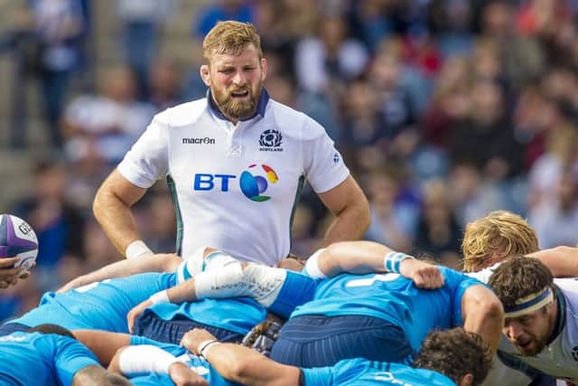 John Barclay played in Scotlands World Cup warm-up match against Italy. Picture: SNS/SRU.