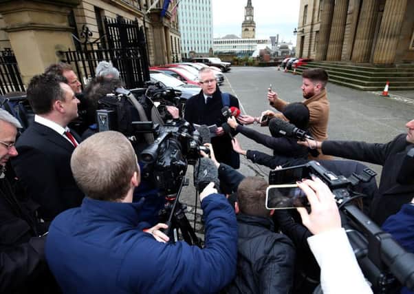 Family spokesman Robin Palmer speaks to the media outside Newcastle Crown Court. Picture: Getty Images