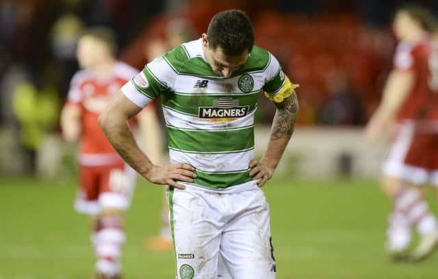 Scott Brown was disconsolate in midweek but is confident Celtic will prevail at the end of the season. Picture: Rob Casey/SNS Group