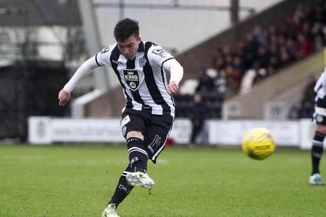 St Mirren's Stephen Mallan rifles home the winner. Picture: Craig Jardine/SNS