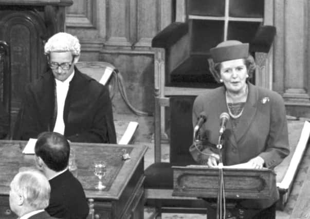 Margaret Thatcher delivers her so-called Sermon on the Mound at the General Assembly in Edinburgh in 1988. Picture: contributed