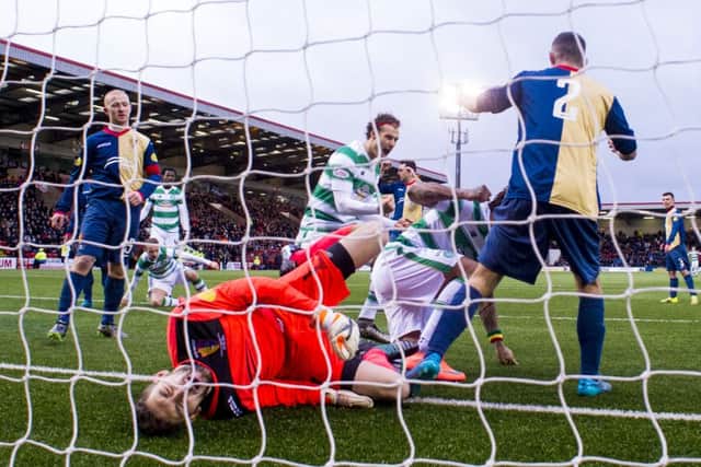 Celtic's Colin Kazim-Richards scores his side's second goal. Picture: SNS