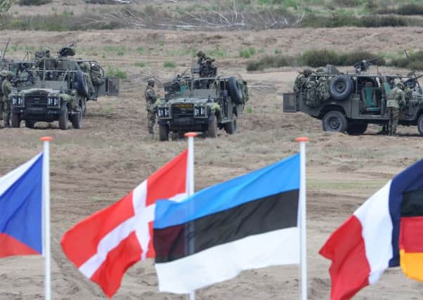 Nato troops during a training exercise in Poland last year  Warsaw wants a stronger presence. Picture: AP