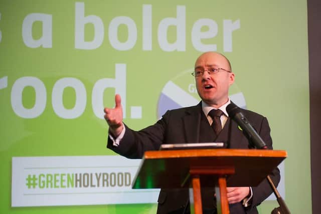 Patrick Harvie at the Scottish Greens launch in Glasgow. Picture: John Devlin