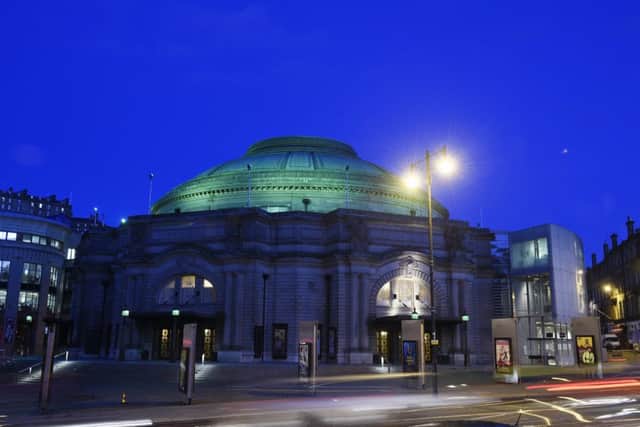 The Usher Hall turns green. Picture: Greg Macvean
