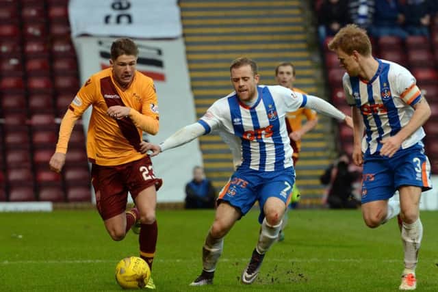 Motherwell winger Dom Thomas made some fine runs down the wing after coming on as a sub against Killie (Pic by Alan Watson)