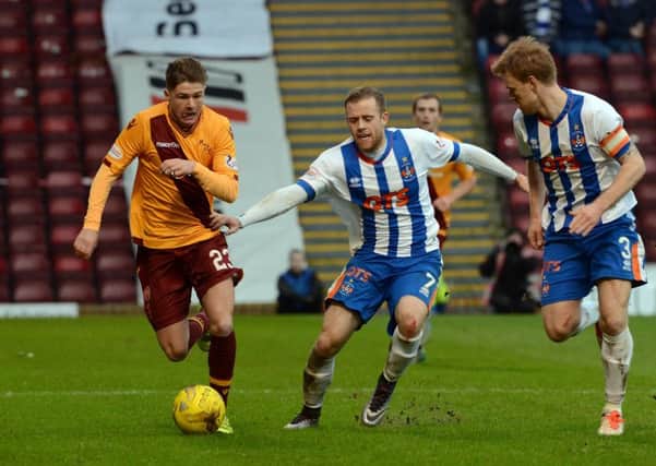 Motherwell winger Dom Thomas made some fine runs down the wing after coming on as a sub against Killie (Pic by Alan Watson)