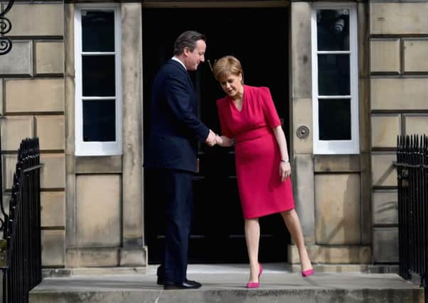 David Cameron meets with First Minister Nicola Sturgeon in May last year. Picture: Getty