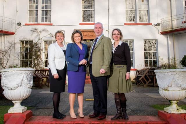 From left, Catriona Anderson, Tracey Quin (Perth Racecourse), Mike Metcalfe (PBTG Chair) and Michaela Ruff (Perth Concert Hall) relaunch the Perthshire Business Tourism Group. Picture: Contributed