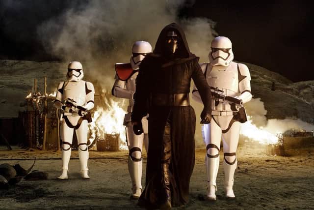 Star Wars: The Force Awakens, starring Adam Driver as Kylo Ren, was made at Pinewood. Picture: David James/Lucasfilm