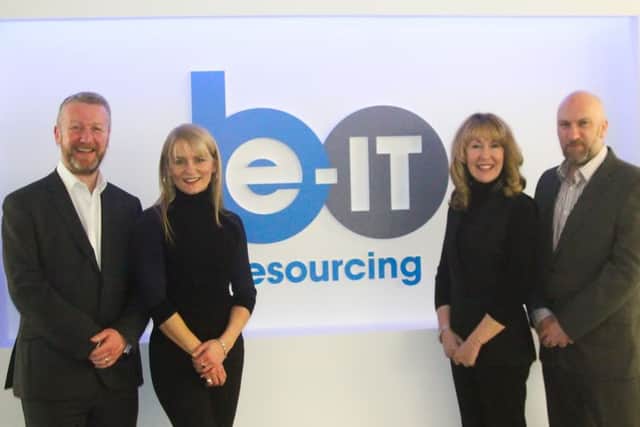From left: Be-IT managing director Gareth Biggerstaff with Alma Kettles, Kai Murray and Stuart Alexander
