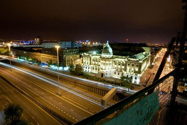 Mitchell Library from the M8 scaffolding Picture: Ben Cooper