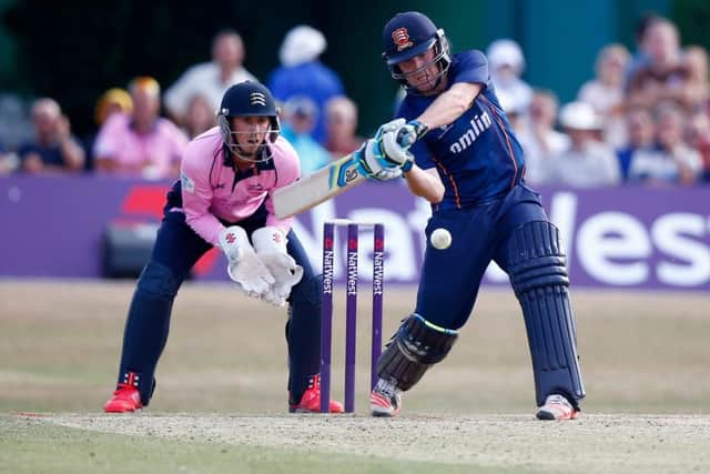 Liam Dawson, pictured batting for Essex during a loan spell with the county last season, is the only surprise selection in Englands squad for the World Twenty20 in India. Picture: Getty