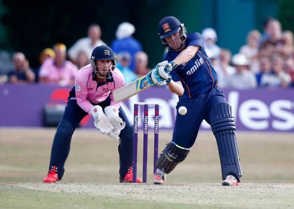 Liam Dawson, pictured batting for Essex during a loan spell with the county last season, is the only surprise selection in Englands squad for the World Twenty20 in India. Picture: Getty
