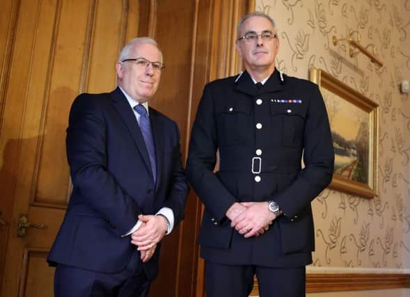 New Police Scotland Chief Constable Phil Gormley (right) with Andrew Flanagan. Picture: PA