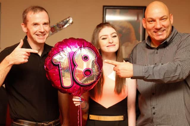Surprise 18th Birthday party for Kimberley Cameron, who is reunited with the two ambulancemen who helped deliver her at birth