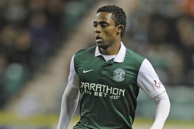 Feruz during only one of six appearances for Hibernian. Picture: Neil Hanna
