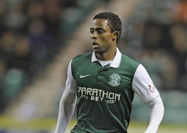 Feruz during only one of six appearances for Hibernian. Picture: Neil Hanna