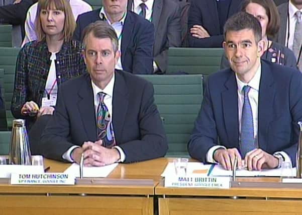 Tom Hutchinson and Matt Brittin of Google clashed with the committee. Picture: PA