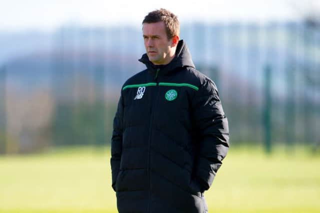 Celtic manager Ronny Deila oversees training ahead of tomorrow's clash with League Cup conquerors Ross County. Picture: SNS Group