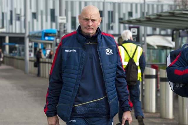 Scotland head coach Vern Cotter at Edinburgh Airport before leaving for Cardiff. Picture: Alan Harvey/SNS/SRU