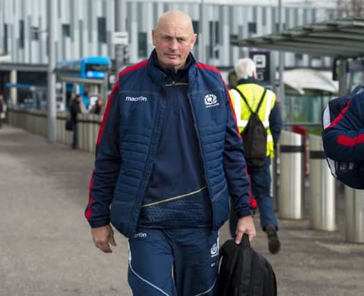 Scotland head coach Vern Cotter at Edinburgh Airport before leaving for Cardiff. Picture: Alan Harvey/SNS/SRU