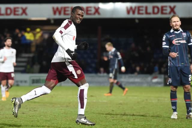 Striker Abiola Dauda wants Hearts fans to judge him when he has 'proved' himself further. Picture: SNS.